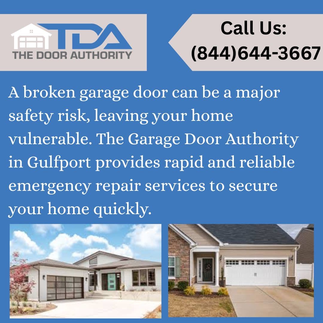 TDA (The Door Authority) advertises rapid, reliable emergency garage door repair to secure homes in Gulfport.