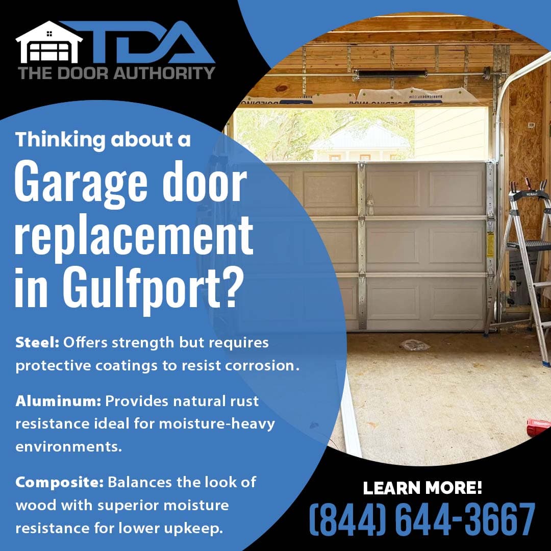 Residential garage door replacement showing sectional steel garage door installation